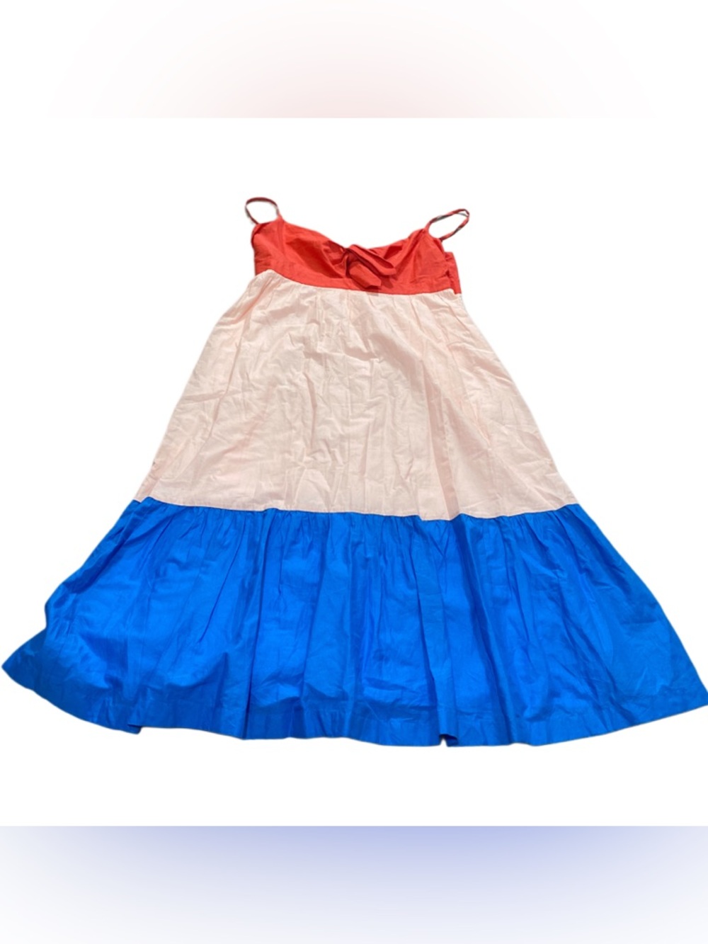New! J. Crew sz 14 Colorblock tie-front cutout midi dress sleeveless blue NWT - Picture 3 of 9